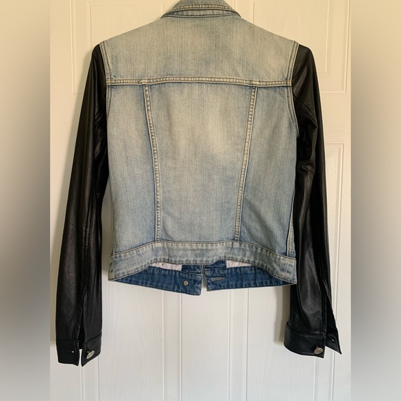 Talula Aritzia Jean Jacket with Faux Leather sleeves XS - Picture 3 of 3